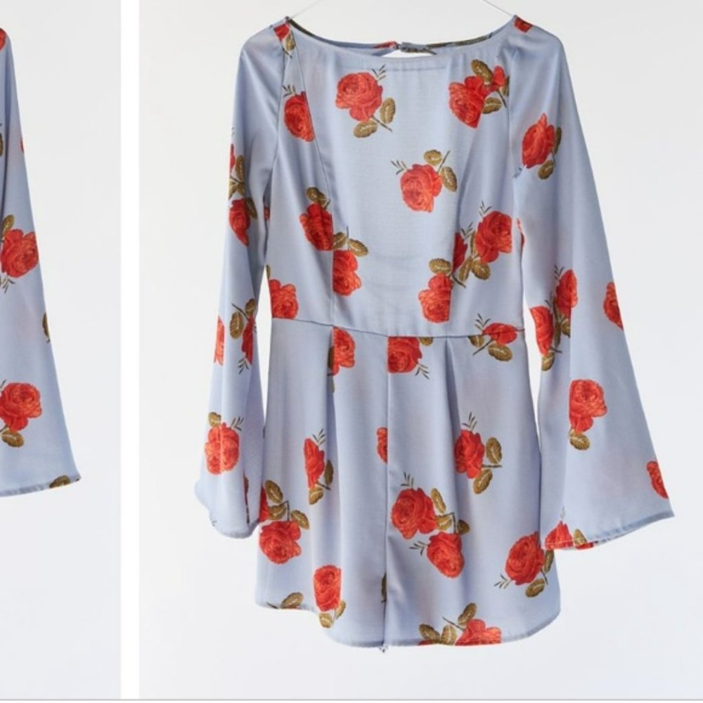 NEW Urban Outfitters Floral Lace-Up-Back Romper XS